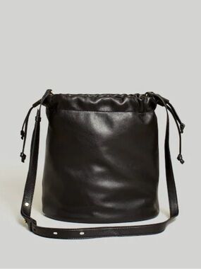 MADEWELL Piazza Buttery Soft Black Leather Bucket Bag